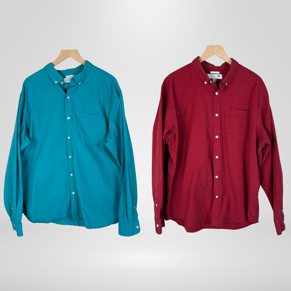 Old Navy Mens Button Down Shirt Size XXL Classic Oxford Lot of 2 Dressy Office - Picture 1 of 15